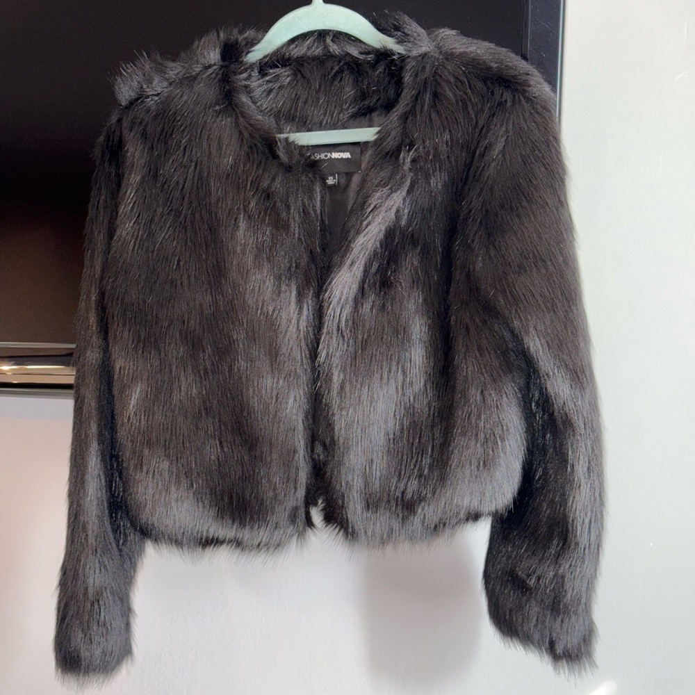 Fashion Nova Black Fur Jacket